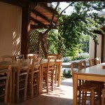 Patio dell'Agriturismo Diciocco in Toscana tra la campagna e il mare